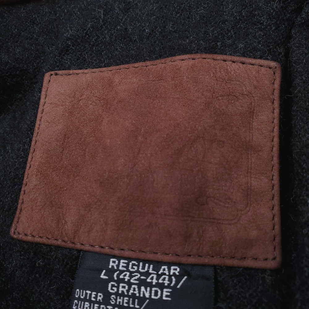 Vintage St Johns Bay Leather Jacket Mens Large Brown Wool Insulated Soft Supple - Picture 7 of 16